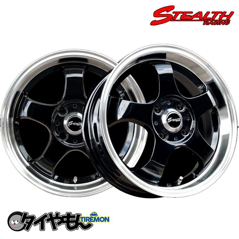 ステルスレーシング K36 15インチ 4H100 5.5J +45 2本セット BK/P