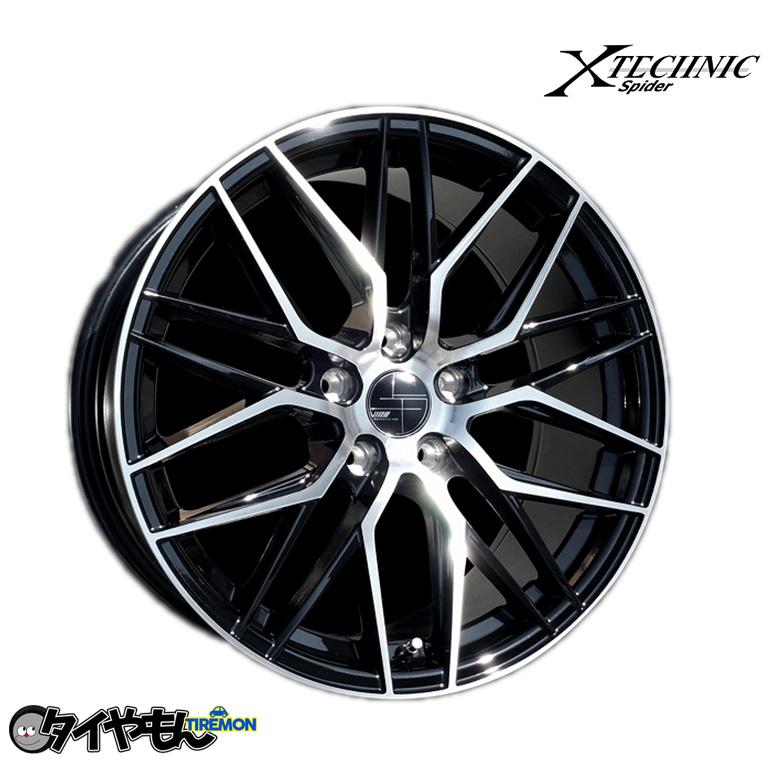 REDLINE X-TECHNIC Spider レッドライン Xテクニック スパイダー 17インチ 4本 7.5J5HPCD114.3+48 ブラポリ 60プリウス CX-5等 　(MHB589)クレジットカード QRコード決済可能 レッドライン X-TECHNIC Spider 17インチ 4H100 7.5J +42 4本セット
