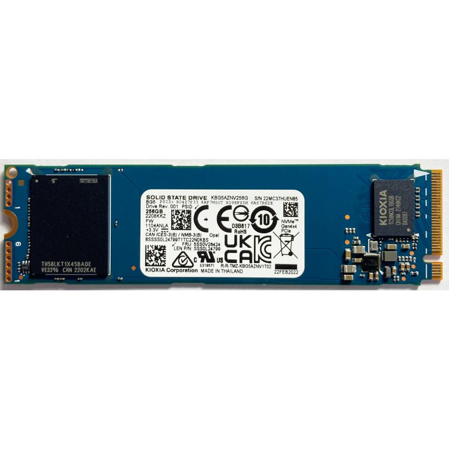 NVMe 256GB 2242 SSD SKhynix Lenovo純正品 M.2 PCIe 即納 新品PCからの抜き取り品 Lenovo FRU 5SS0Z46573