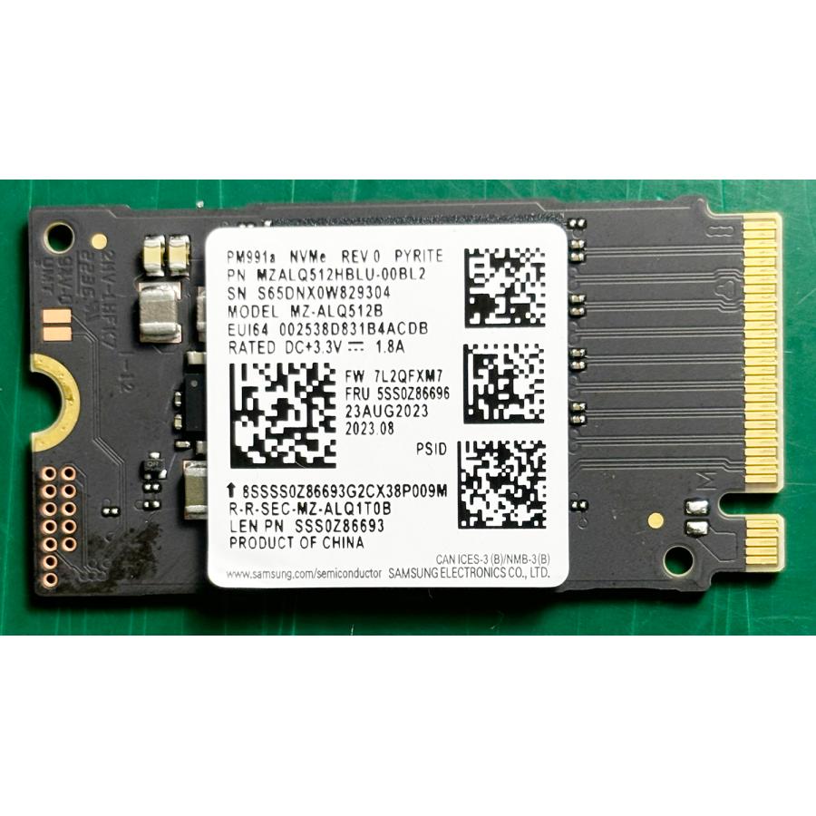 SAMSUNG NVMe 512GB 2242 M.2 PCIe SSD SKhynix 新品PCからの SAMSUNG NVMe 512GB 2242 M.2 PCIe SSD SKhynix 新品PCからの