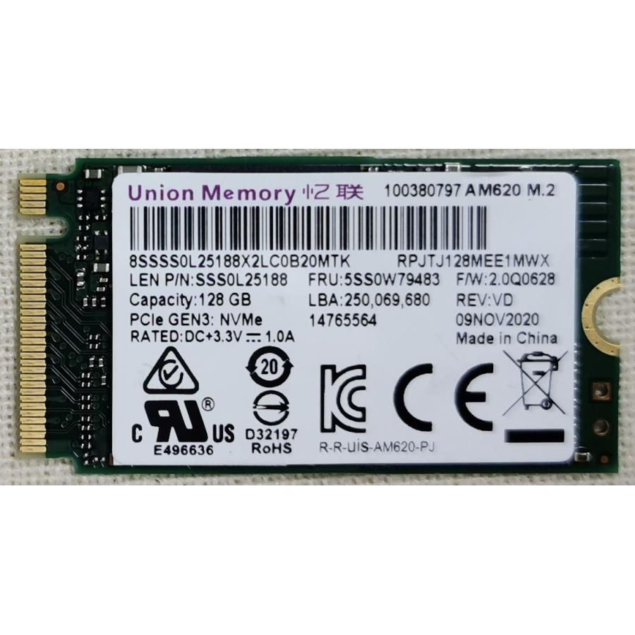 NVMe 128GB 2242 SSD Union Memory Lenovo純正品 M.2 PCIe 即納 RPJTJ128MEE1MWX :SSDUM1:セカンドモバイル - - Yahoo!ショッピング