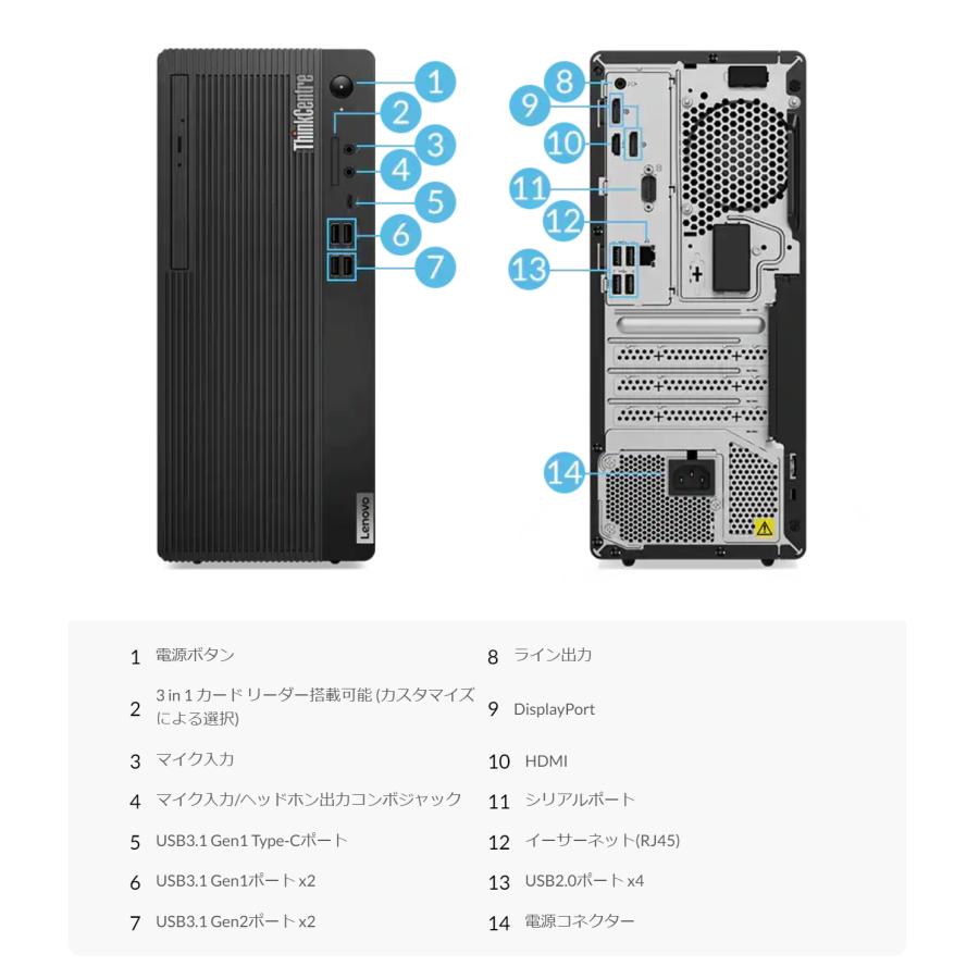 高速！Ryzen 5 PRO搭載！Lenovo ThinkCentre M75t tower Gen2  MS office2021 Ryzen 5 16GB 512GB SSD 新品 デスクトップ パソコン Windows 11 DVD｜second-mobile｜08