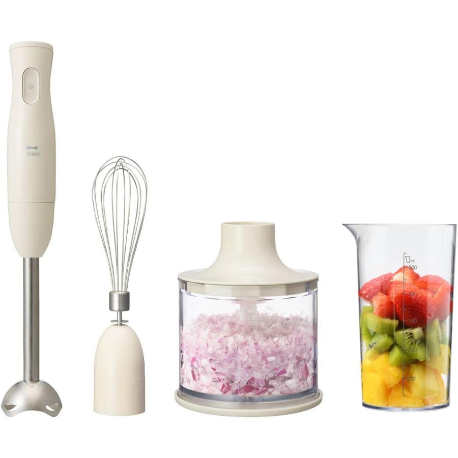 ブルーノ ブレンダー アイボリー 離乳食 氷 ミキサー BRUNO フードプロセッサー ハンドブレンダー おしゃれ 泡立て器 BOE034 | 