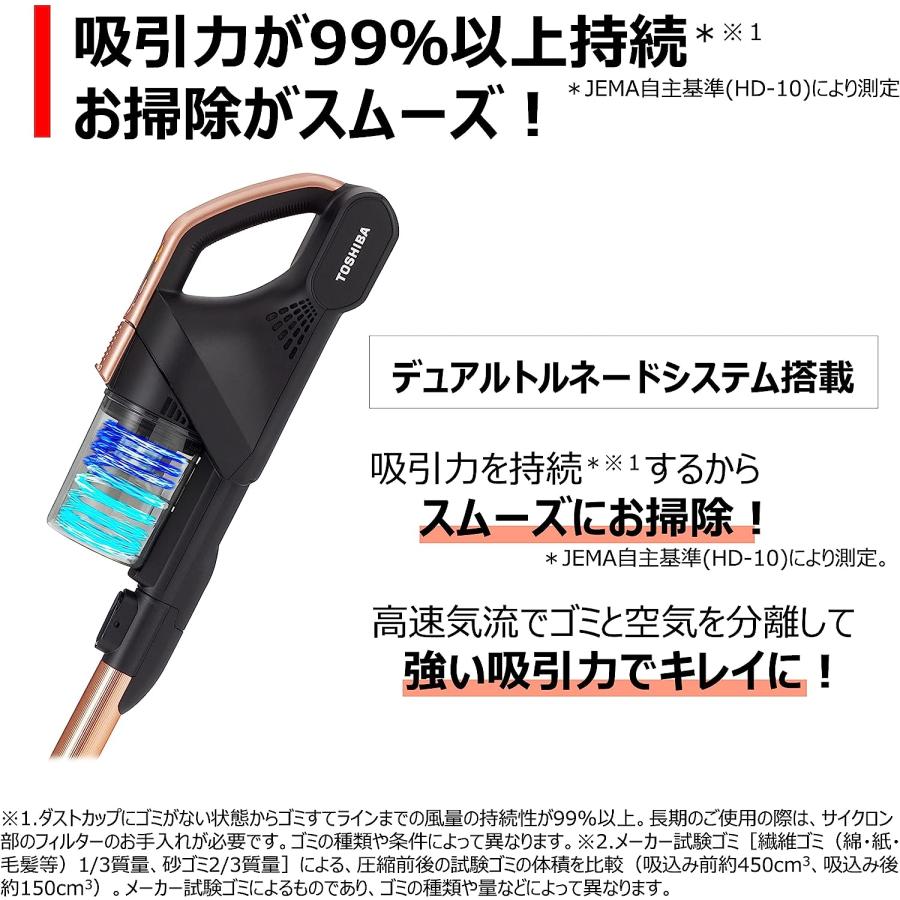 東芝 コードレス サイクロン式スティッククリーナー トルネオ エス グランオレンジ VC-CLS1(D) ゴールド |  | 01
