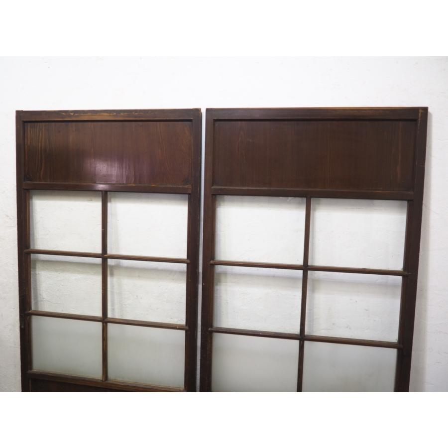 タA0556◆(1)【H175,5cm×W92cm】×2枚◆アンティーク◆味わいのある古い木製ガラス戸◆古建具 引き戸 板戸 帯戸 サッシ 古民家 レトロL松|secondhand012|02