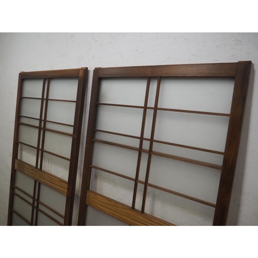 絶品 タa0702 H176cm W87 5cm 2枚 昭和レトロな味わいの古い木製ガラス戸 古建具引き戸サッシ古民家カフェ建築資材住宅ビンテージ L松 その他板戸 障子 Raffles Mn