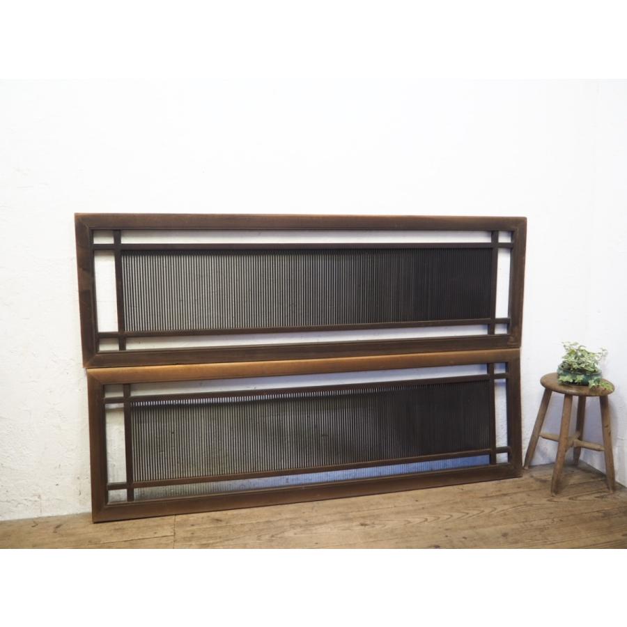 タA0811◆×2枚◆シンプルな組子細工のレトロな古い木製欄間◆ランマ らんま 明り取り 和室K笹1