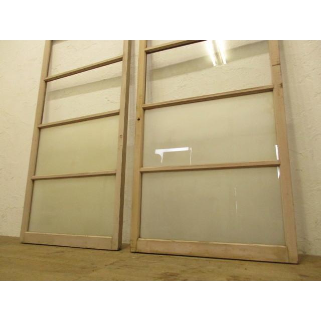 タA472◆(9)×２枚◆可愛いペンキのレトロな古い木枠ガラス戸◆建具引き戸リフォームサッシK下 - 8