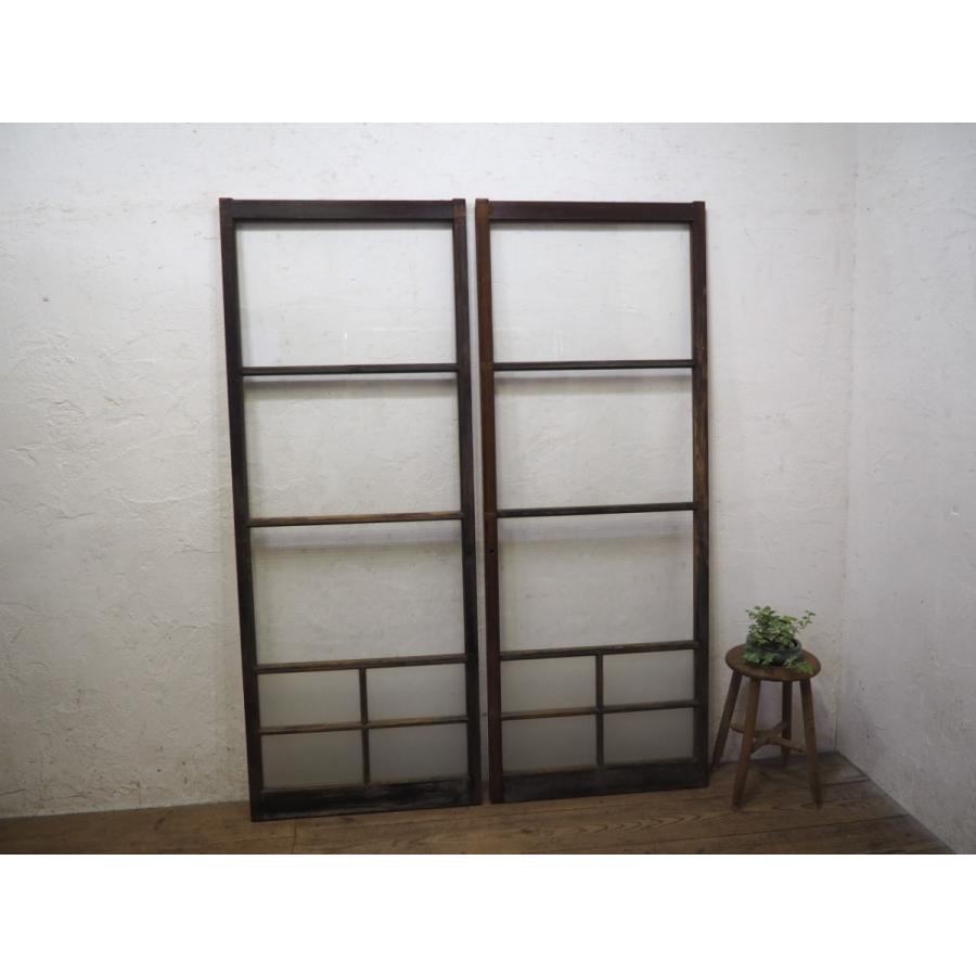 上品なスタイル タb03 2 H177cm W68cm 2枚 可愛いモールガラス入りの古い木製ガラス戸 古建具 引き戸 サッシ 古民家 レトロ アンティークl松 その他板戸 障子 Www Floridapace Gov
