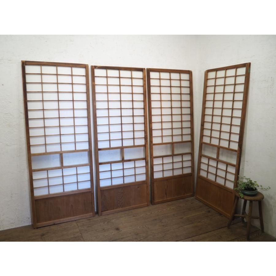 タb0448 4枚 ガラス入り レトロな味わいの障子戸 古建具 ガラス戸 引き戸 和室 古民家再生 建築資材 旅館m松 81 以上節約