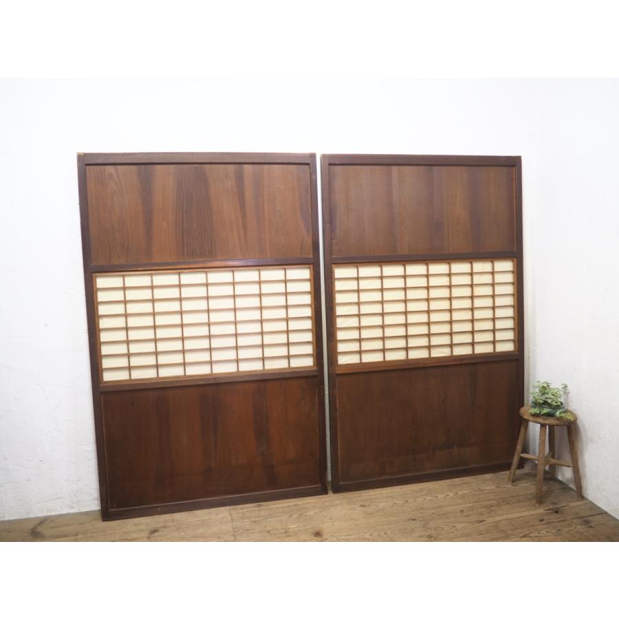 タB0828◆(1)×2枚◆アンティーク◆横幅のある大きな古い木製引き戸◆古建具 帯戸 板戸 古民家 リフォーム レトロM松