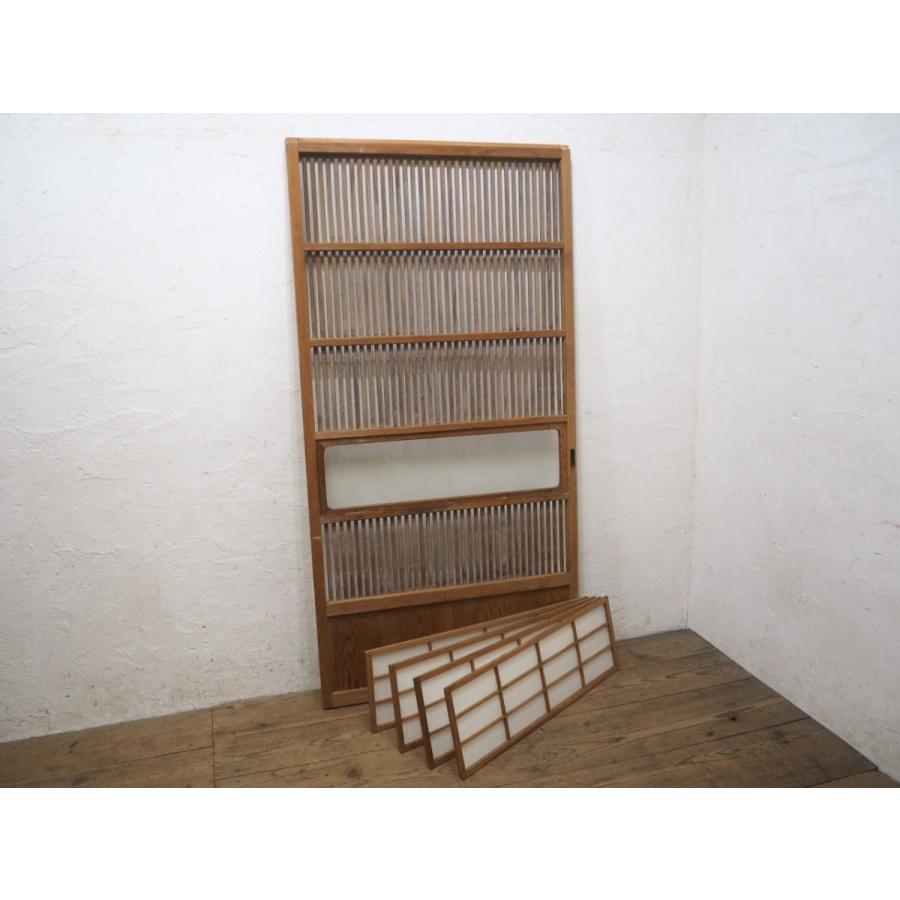 タC0155◇【H174,5cm×W88,5cm】◇裏障子付き◇千本格子のレトロな古い