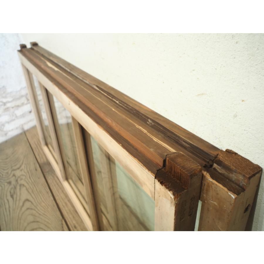 ユC0306◆(6)【H45cm×W86cm】×2枚◆アンティーク◆ゆらゆらガラスの古い木枠引き戸◆古建具 波ガラス戸 窓 サッシ レトロ 建築資材A下|secondhand012|06