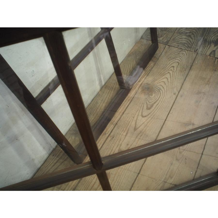 タC0777◆(2)×2枚◆アンティーク◆ゆらゆらガラスの古い木枠引き戸◆古建具 波ガラス戸 小窓 古民家 レトロK下 - 1