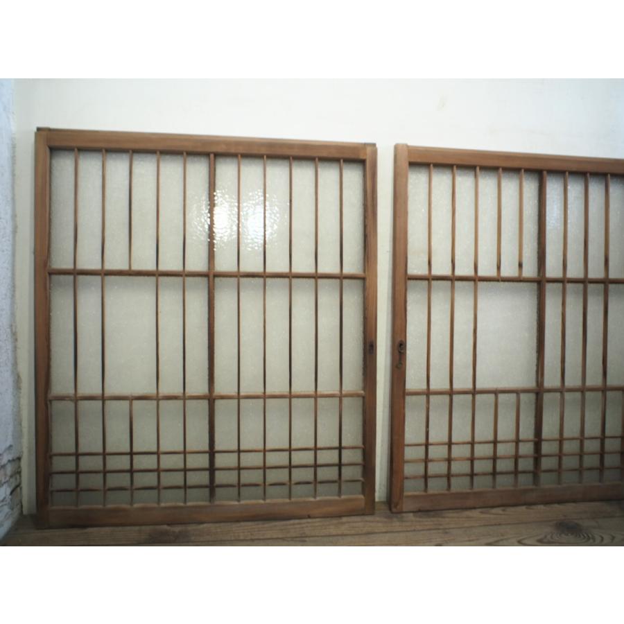 タC0969◇(4)【H101cm×W87cm】×2枚◇アンティーク◇ダイヤガラスの古い