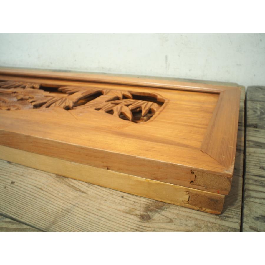 タD0671◇×2枚◇木彫りデザインのレトロな古い木製欄間◇