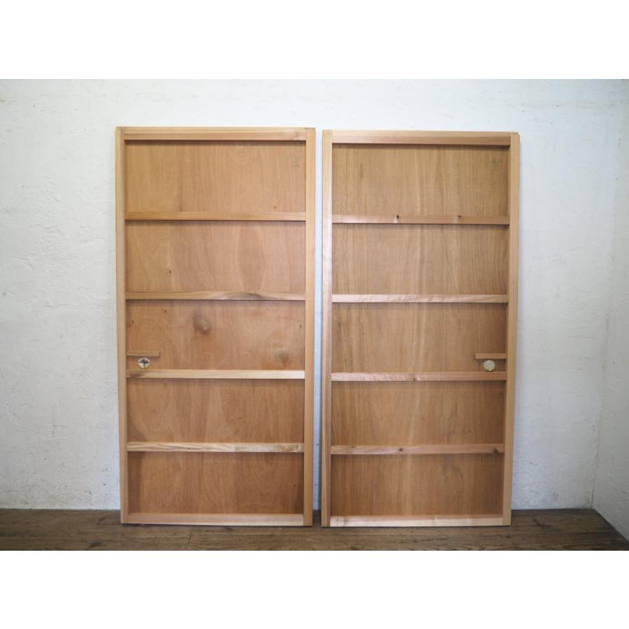 古い建具　2枚で かんたん建具 2枚引き違い戸 押入 Vコマ付 開口幅〜W1800mm 開口高さ