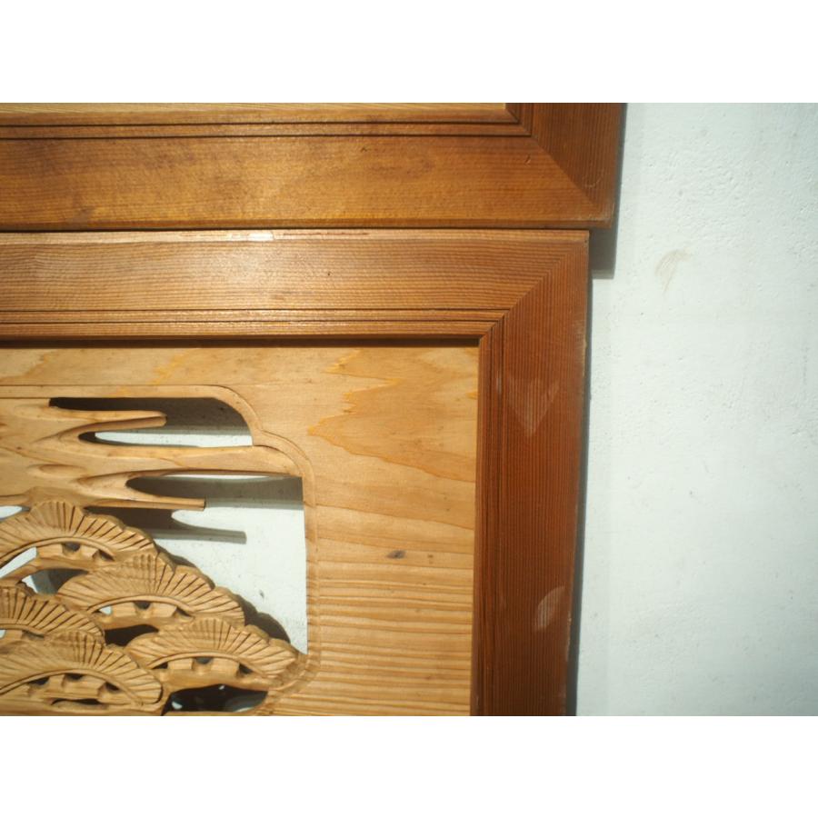 タE0364◆×2枚◆木彫りデザインのレトロな古い木製欄間◆建具 ランマ アンティーク 古民家再生 内装 彫刻K笹1 - 8