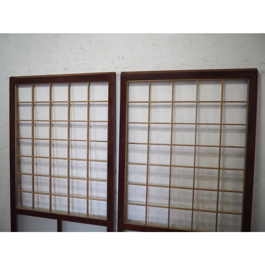 タE0648◇(3)【H177cm×W86cm】×2枚◇アンティーク◇素敵な大正ガラスの