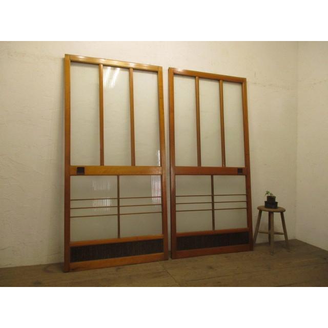 古い洋館 ペンキの剥げた木枠銀モールガラス ドア建具古家具 【公式通販】