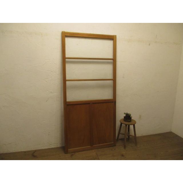 タF177◆(2)◆デザインガラスのレトロな古い木製引き戸◆建具ガラス戸玄関戸古民家L下