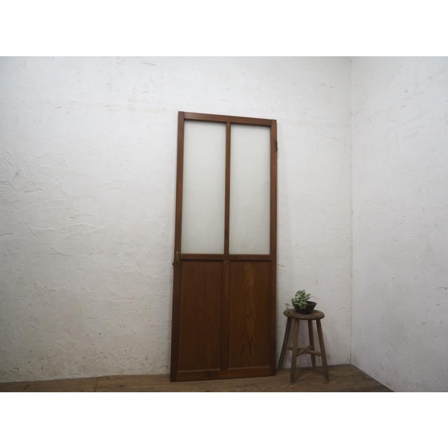 タ◇◇ガラス入りのレトロな古い木製ドア◇建具