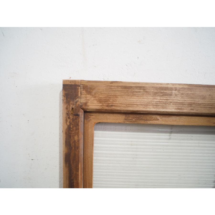 タG0863◆(3)×2枚◆可愛いモールガラス入りの古い木枠引き戸◆建具 ガラス戸 サッシ 窓ガラス レトロ アンティークK下 - 7