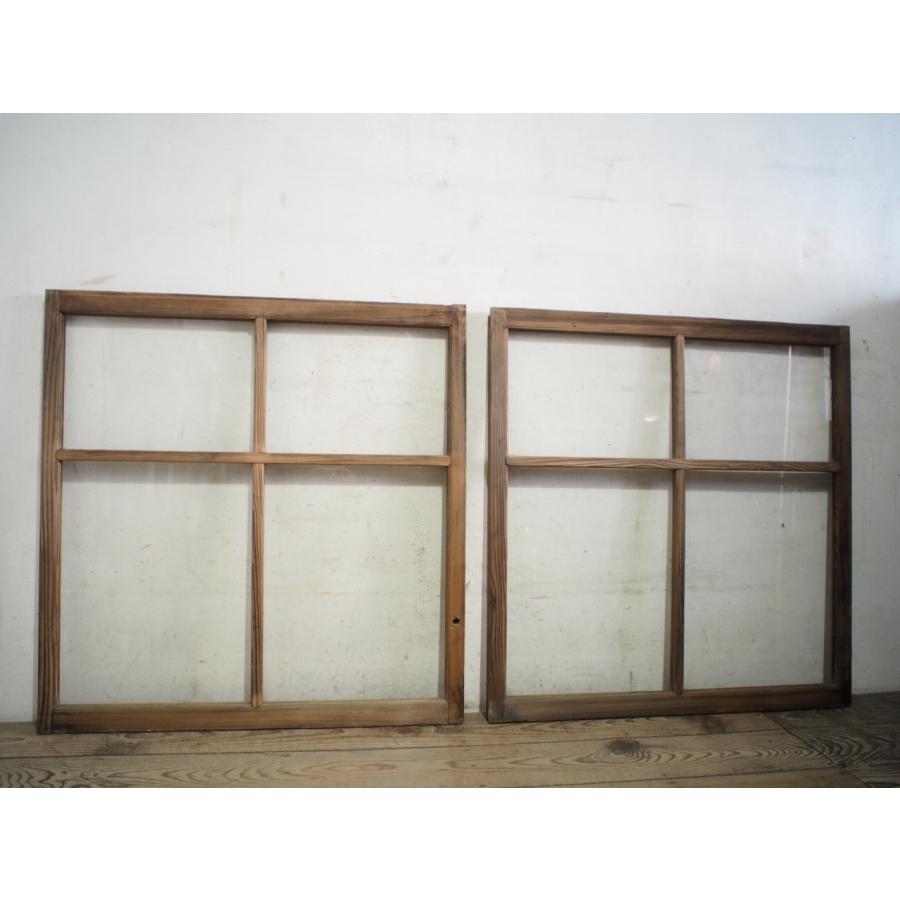 タH0001◇【H93cm×W90cm】×2枚◇アンティーク◇ゆらゆらガラスの古い木