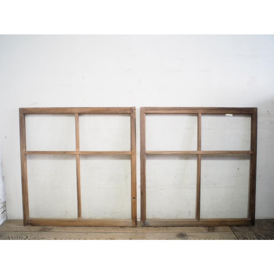 タH0001◇【H93cm×W90cm】×2枚◇アンティーク◇ゆらゆらガラスの