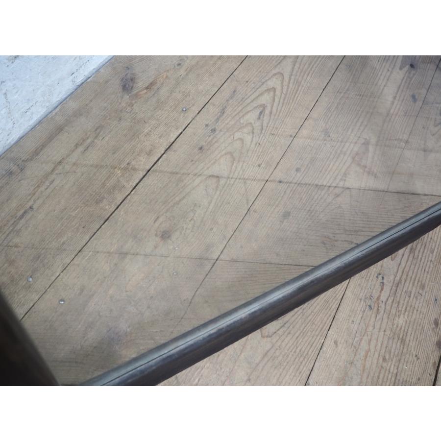 タH0152◆(2)◆アンティーク◆大きい一枚ガラスの古い木枠引き戸◆建具 波ガラス戸 サッシ 玄関戸 カフェ レトロL松 - 3