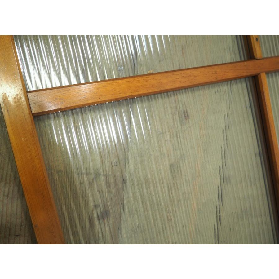 タH0162◇(2)【H176cm×W93cm】◇可愛いモールガラスの古い木枠引き戸 