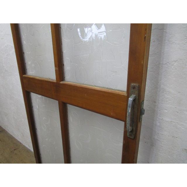 タH0782◇【H174,5cm×W63,5cm】◇レトロなデザインガラスの古い木製