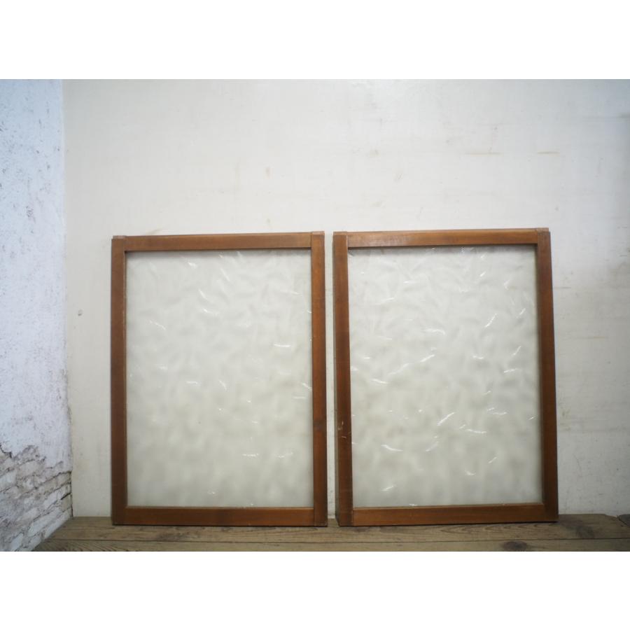 タI0148◇【H95cm×W70cm】×2枚◇昭和レトロなデザインガラスの