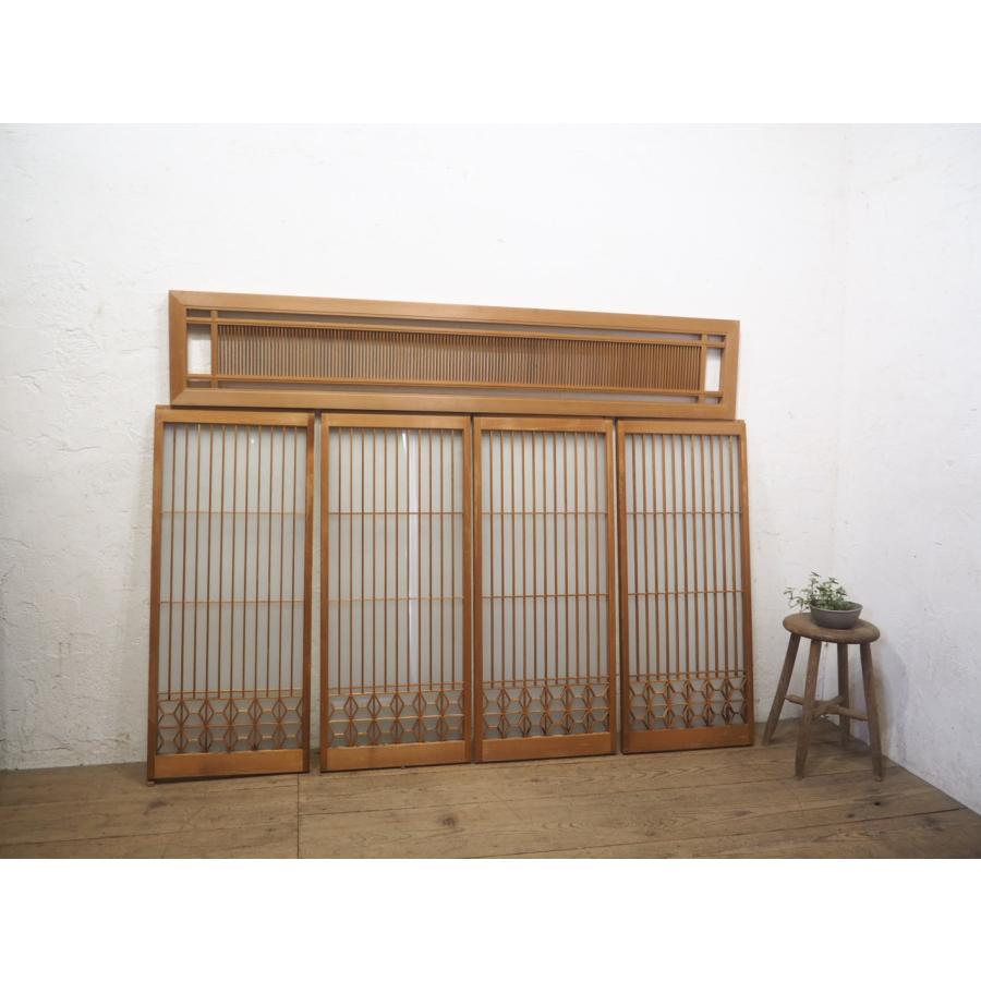 欄間らんまガラス付きdiy 和室茶色アンティーク昭和