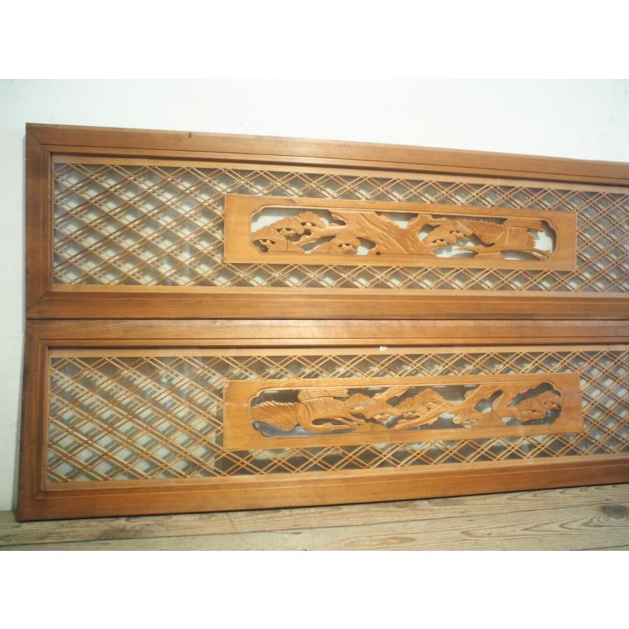 欄間　2枚セット　木製彫刻装飾 木製彫刻装飾品 2点セット 欄間 中古 - メルカリ