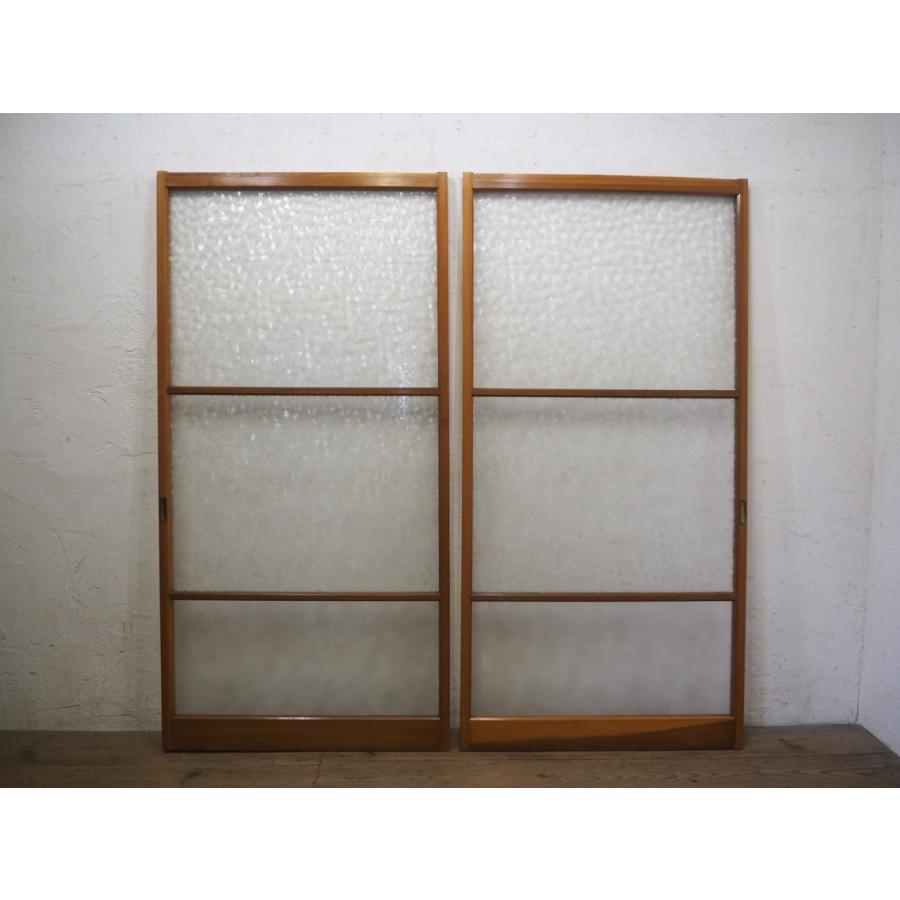 タL0155◇【H177cm×W88cm】◇×2枚◇昭和レトロなデザインガラス タL0155◇【H177cm×W88cm】◇×2枚◇昭和レトロなデザインガラス