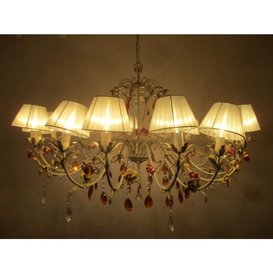 タ荷L033◆W117cm◆イタリア製◆豪華な装飾の大きな１６灯式シャンデリア◆天井照明電気カフェ喫茶店店舗什器T(ヤE)伊  :l033-YK-T-2:secondhand012 - 通販 - Yahoo!ショッピング