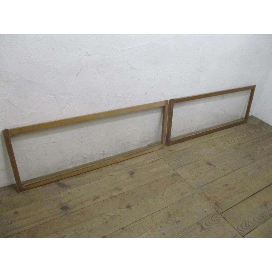 タL047◆(2)×２枚◆ビンテージ◆レトロな味わいの古い木製ガラス戸◆建具引き戸古民家町屋K笹1