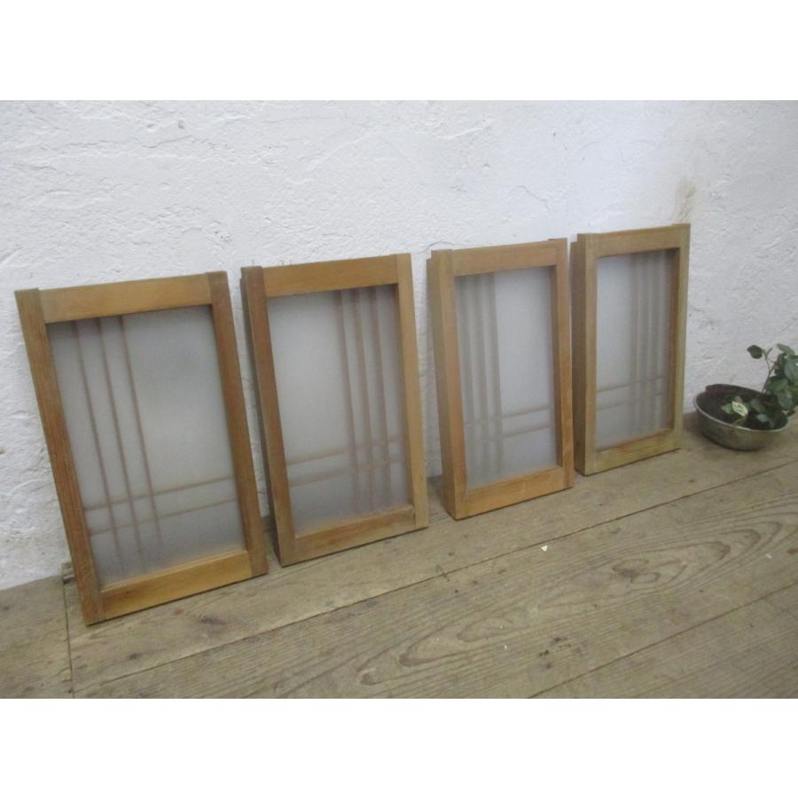 大決算売り尽くし ユl368 1 H37cm W21cm ４枚 レトロな味わいの小振りな古い木枠ガラス戸 建具引き戸古民家町屋リフォーム和室s笹1 Thaizone Rs