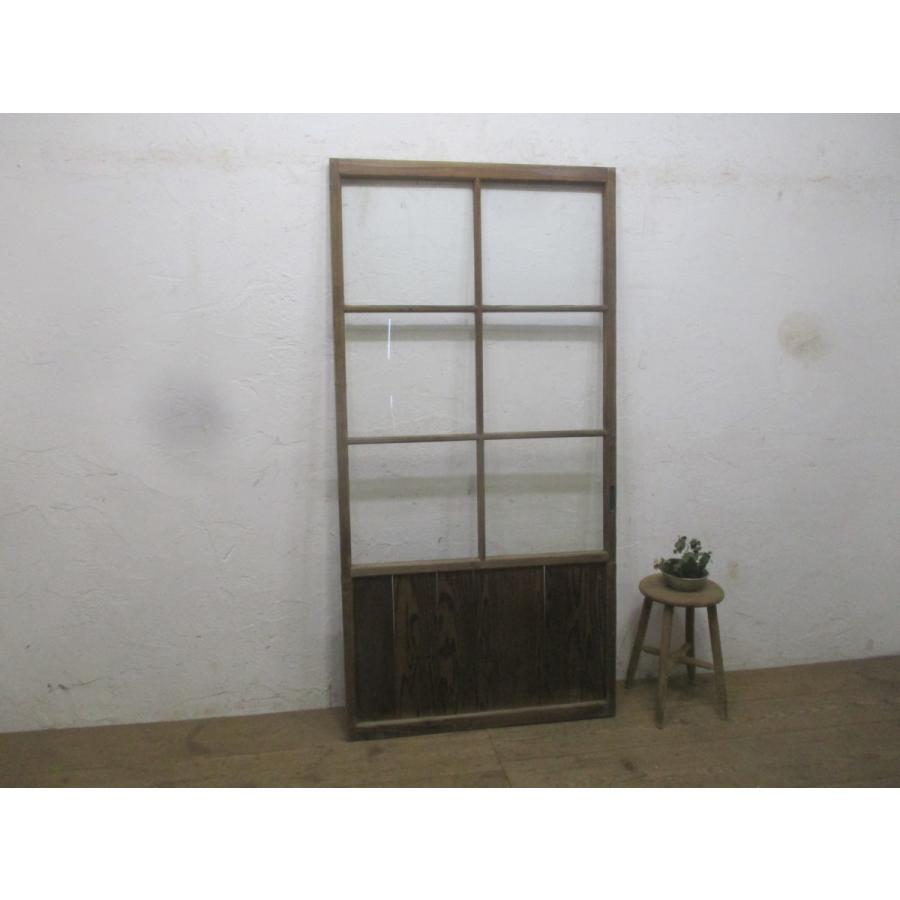 タL566◆◆アンティーク◆ゆらゆらガラスのレトロな古い木製ガラス戸◆建具引き戸古民家町屋L下