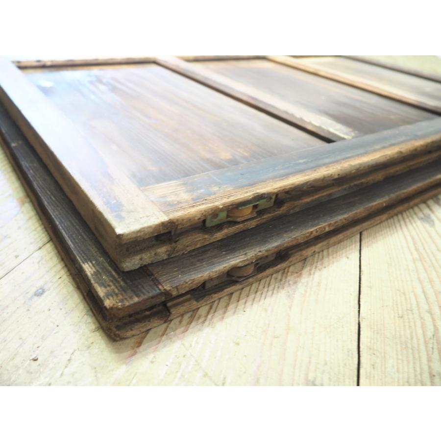 タM0429◇(4)【H183cm×W90cm】×2枚◇アンティーク◇葉ガラス入りの