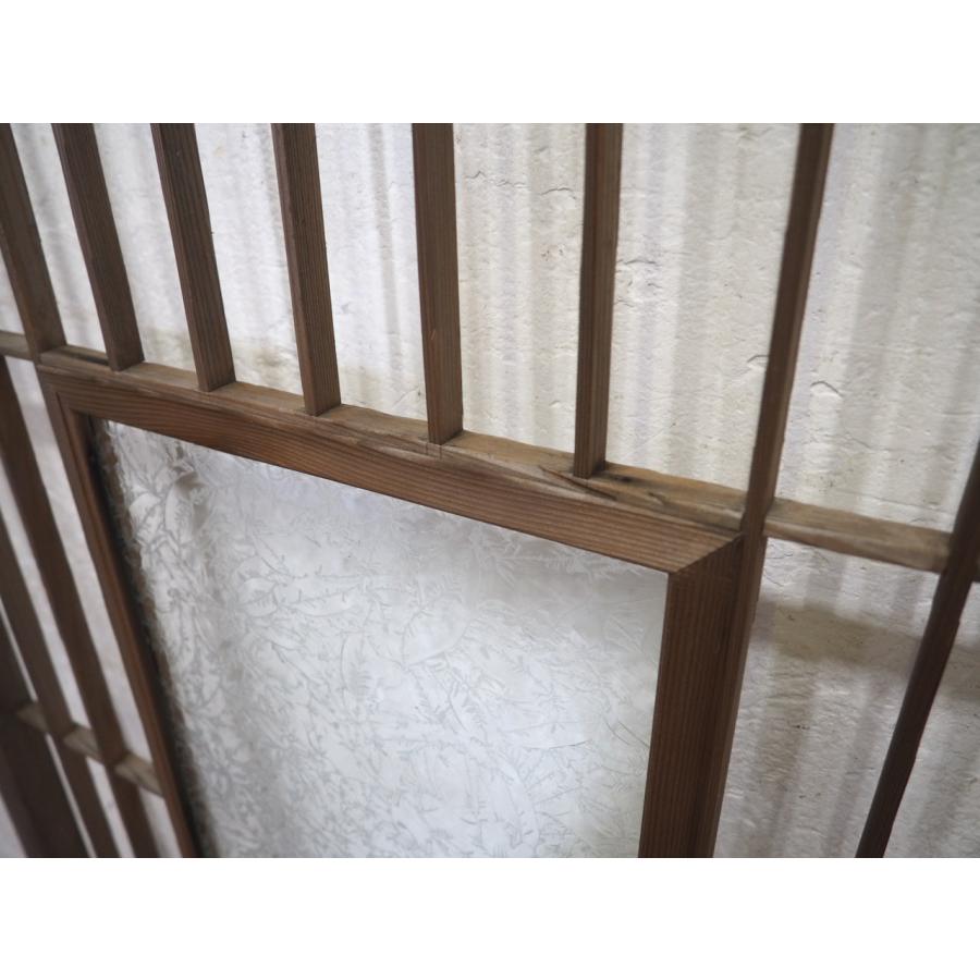 タM0906◇(1)【H177cm×W67cm】×4枚◇葉ガラス入りのレトロな古い