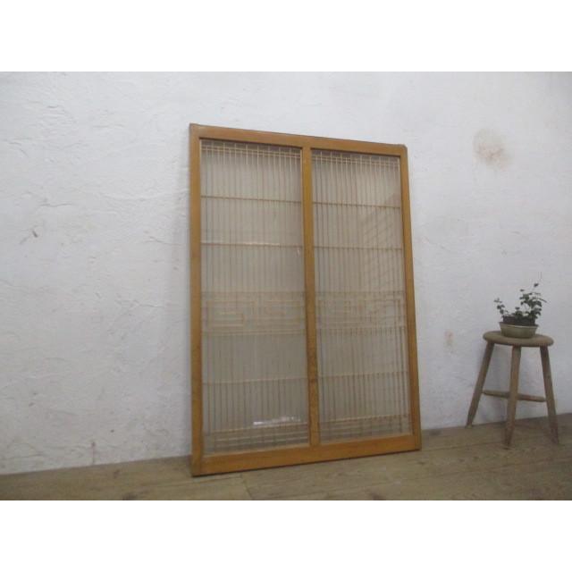 タM599◆(4)◆素敵な組子細工のレトロな古い木製ガラス戸◆建具引き戸欄間古民家再生町屋和室K笹1