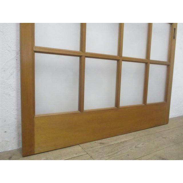 少し大きな古いガラス扉＊レトロ＊古道具 タM655◇(2)【H219cm×W133,5cm】◇格子デザインの大きな古い木製ガラス