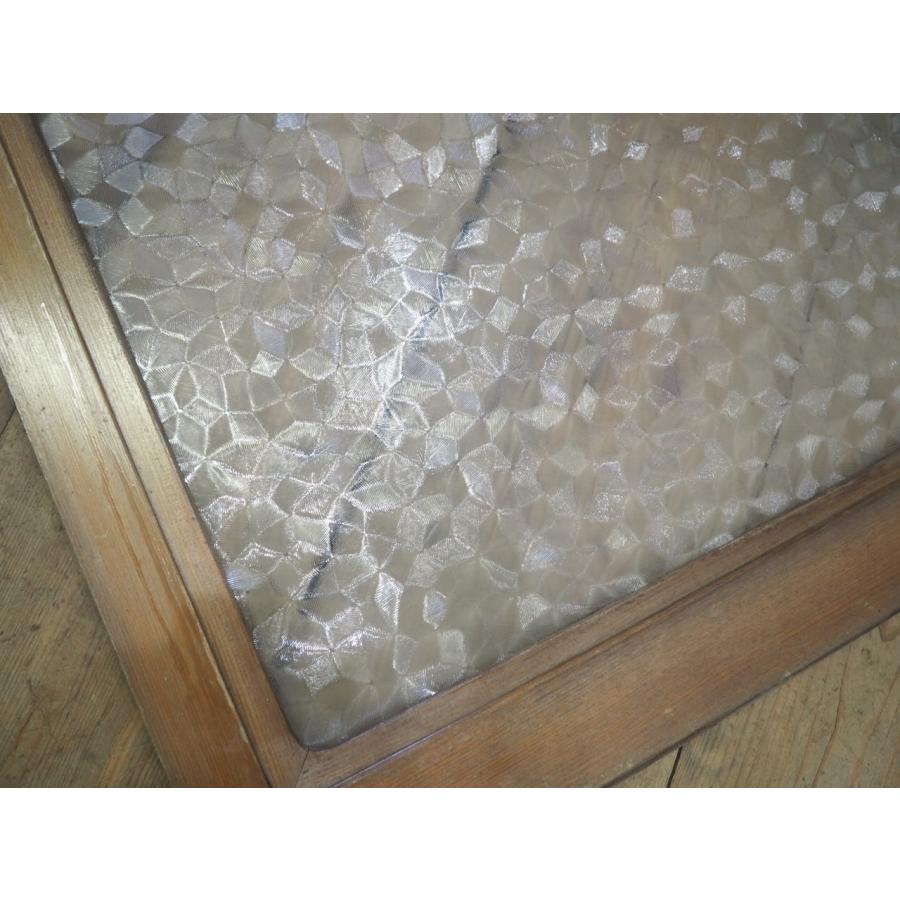 タN0178◇(1)【H74cm×W78cm】◇素敵なデザインガラスの古い木枠