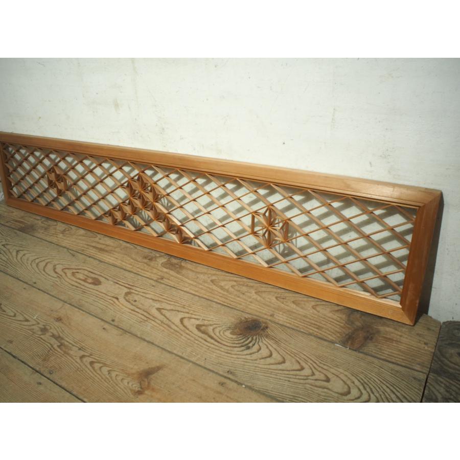 【上品】 タN0388◇【H31,5cm×W169cm】◇片面ガラス入り◇組子細工の古い 建具