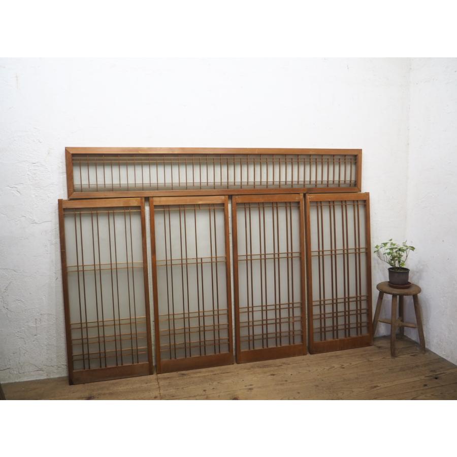 タN0395◇5枚セット◇組子細工のレトロな書院戸◇建具 引き戸