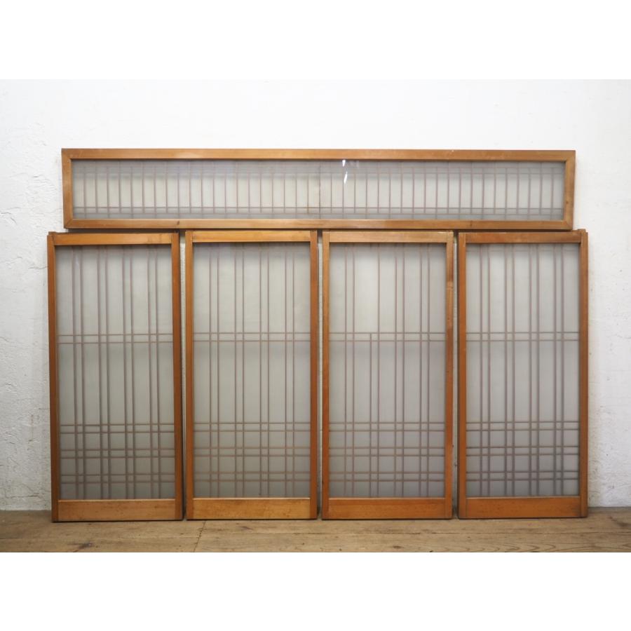 タN0395◇5枚セット◇組子細工のレトロな書院戸◇建具 引き戸