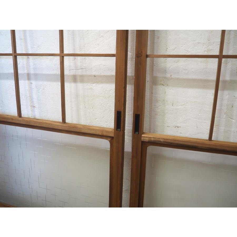 タN0814◇【H177cm×W67cm】×4枚◇ガラス入りのレトロな障子戸◇建具