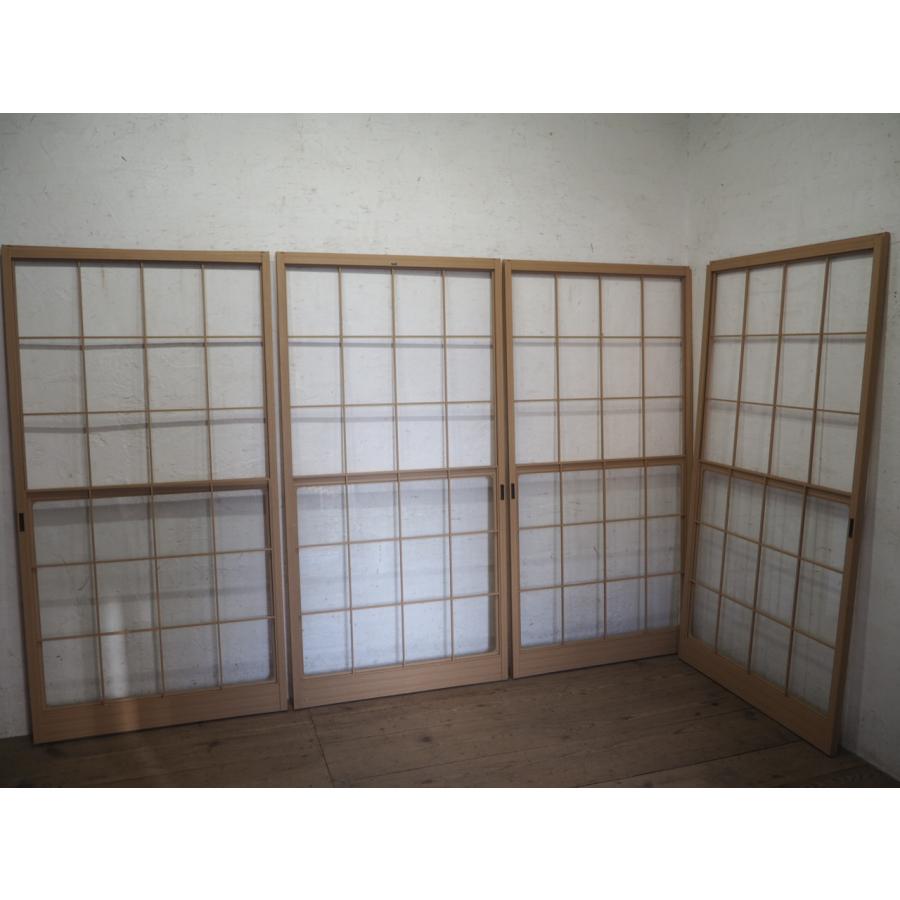 タN0831◇(1)【H177cm×W90cm】×4枚◇珍しいアルミフレームの雪見障子戸